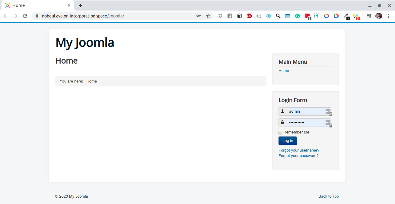 Joomla homepage