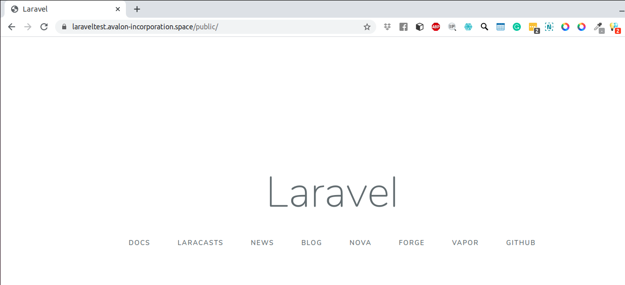 Laravel homepage